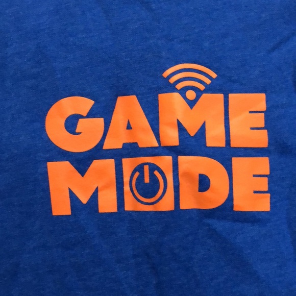 Cat & Jack sweatshirt Boys size XS 4 / 5 blue with orange GAME MODE on front NEW - Picture 2 of 6